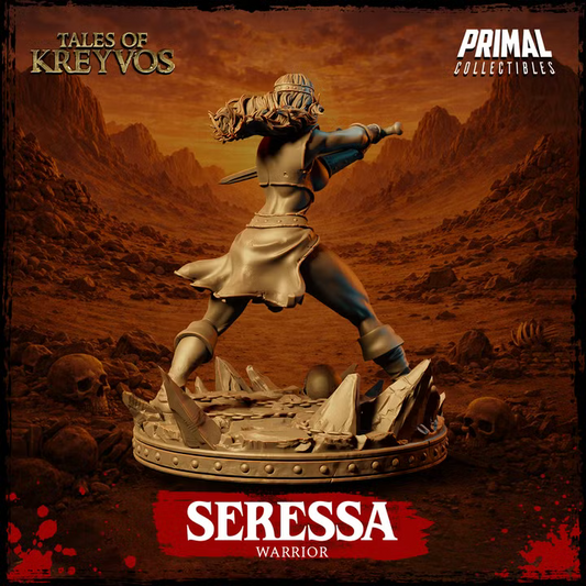 Seressa, Human Warrior - Tales of Kreyvos - Unpainted Miniature