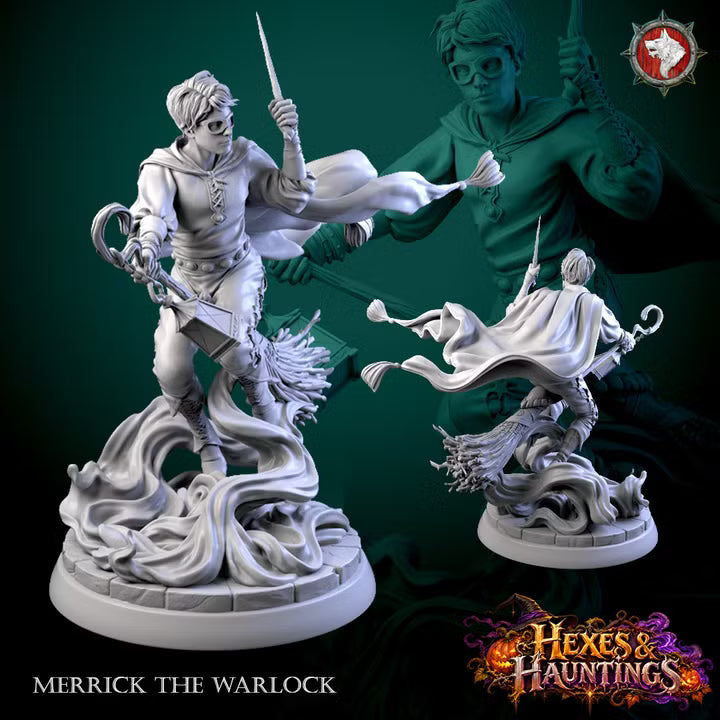 Merrick the Warlock | Hexes & Hauntings | Unpainted Miniature