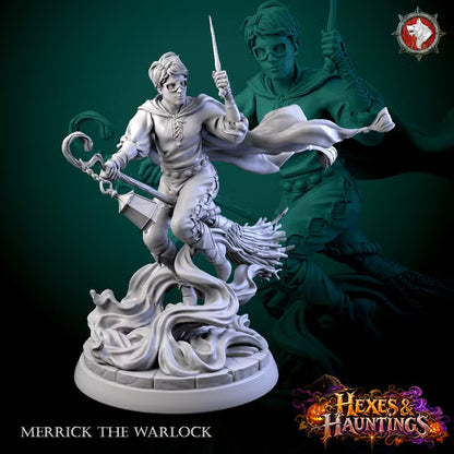 Merrick the Warlock | Hexes & Hauntings | Unpainted Miniature