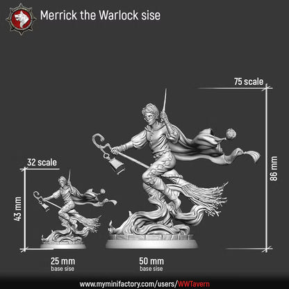 Merrick the Warlock | Hexes & Hauntings | Unpainted Miniature