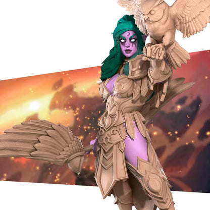 Night Elf Warrior Priestess, Pinup - Unpainted Miniature