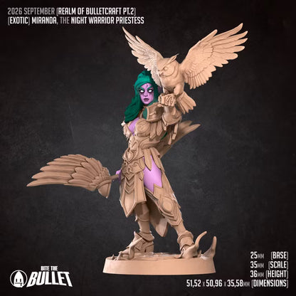 Night Elf Warrior Priestess, Pinup - Unpainted Miniature