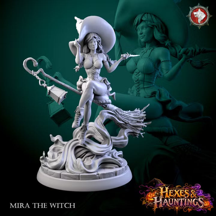 Mira the Witch | Hexes & Hauntings | Unpainted Miniature