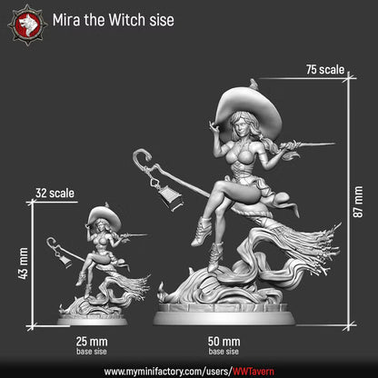 Mira the Witch | Hexes & Hauntings | Unpainted Miniature