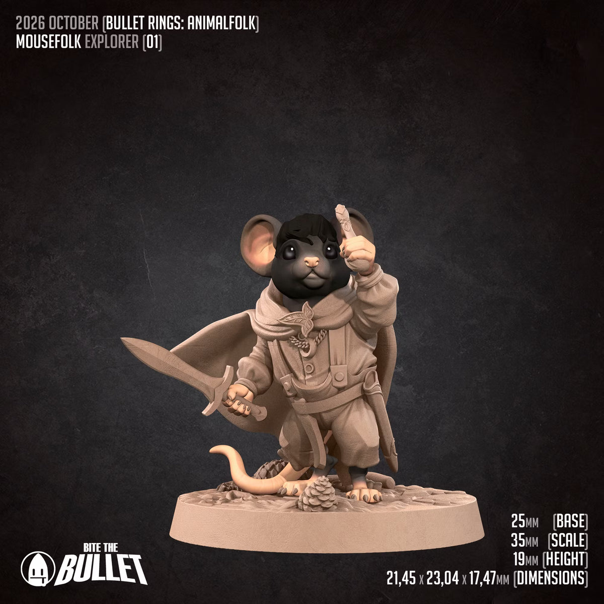 Mousefolk Explorer - Unpainted Miniature