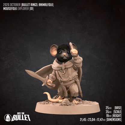 Mousefolk Explorer - Unpainted Miniature