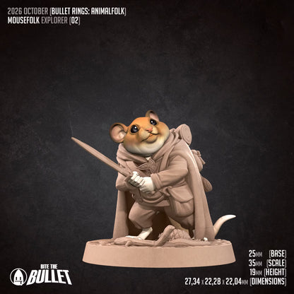 Mousefolk Explorer - Unpainted Miniature
