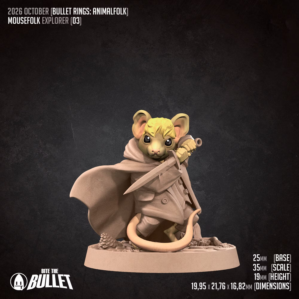 Mousefolk Explorer - Unpainted Miniature