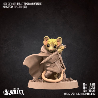 Mousefolk Explorer - Unpainted Miniature