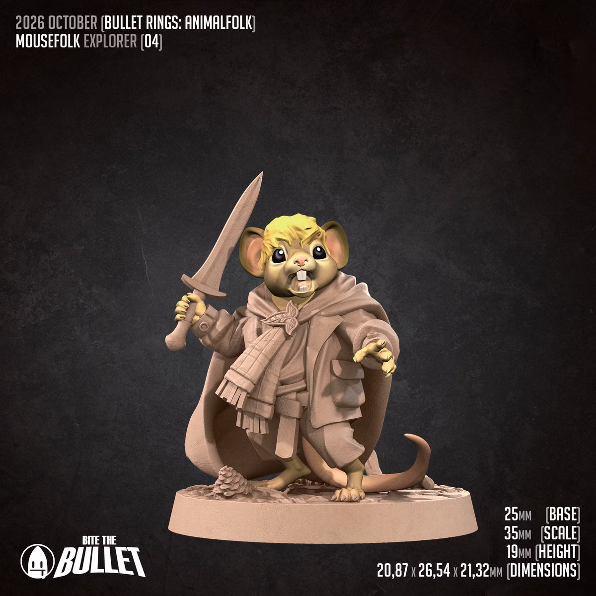 Mousefolk Explorer - Unpainted Miniature