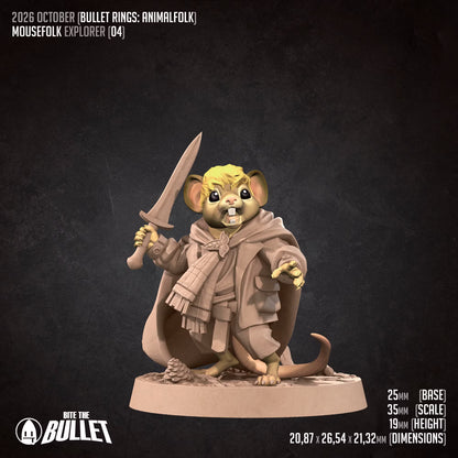 Mousefolk Explorer - Unpainted Miniature
