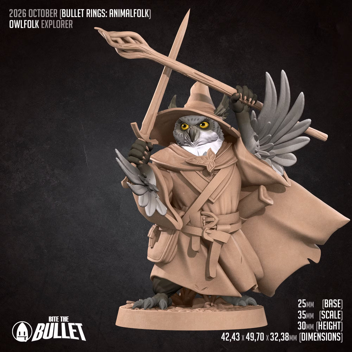 Owlfolk Explorer - Unpainted Miniature