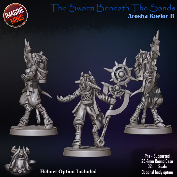 Arosha Kaelor - Swarm Beneath Sands - Unpainted Miniature