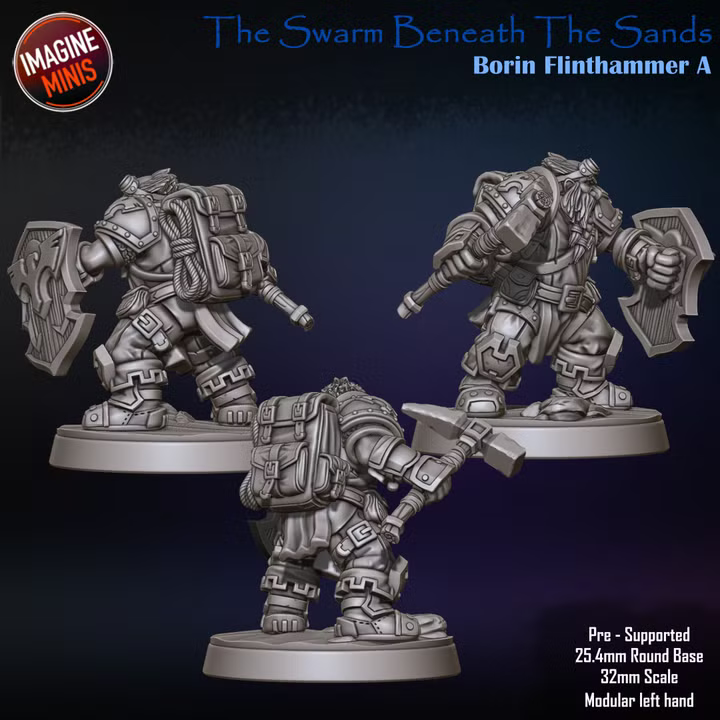 Borin Flinthammer - Swarm Beneath Sands - Unpainted Miniature
