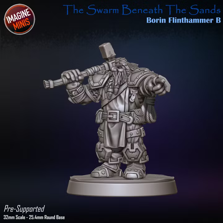 Borin Flinthammer - Swarm Beneath Sands - Unpainted Miniature