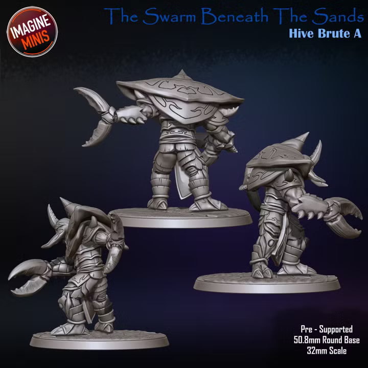 Hive Brutes, 3 Poses - Swarm Beneath Sands - Unpainted Miniature