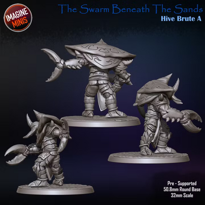 Hive Brutes, 3 Poses - Swarm Beneath Sands - Unpainted Miniature
