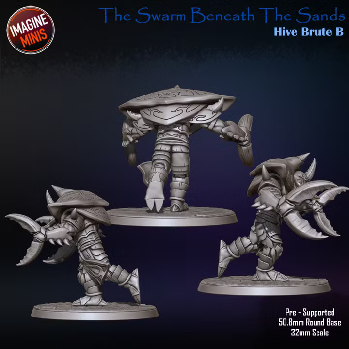 Hive Brutes, 3 Poses - Swarm Beneath Sands - Unpainted Miniature