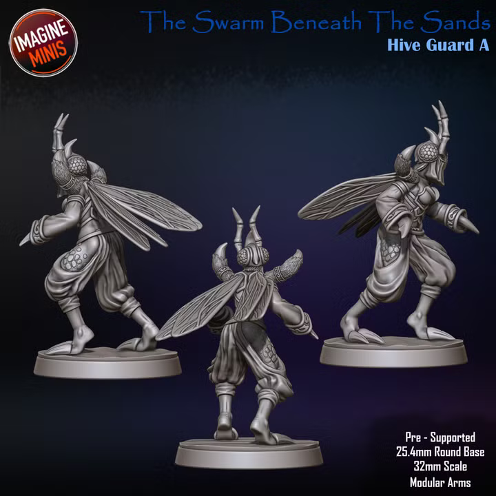 Hive Guards, 5 Poses - Swarm Beneath Sands - Unpainted Miniature