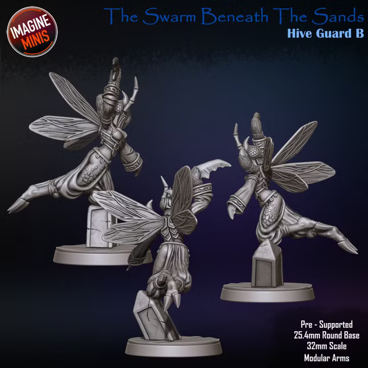 Hive Guards, 5 Poses - Swarm Beneath Sands - Unpainted Miniature