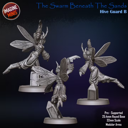 Hive Guards, 5 Poses - Swarm Beneath Sands - Unpainted Miniature