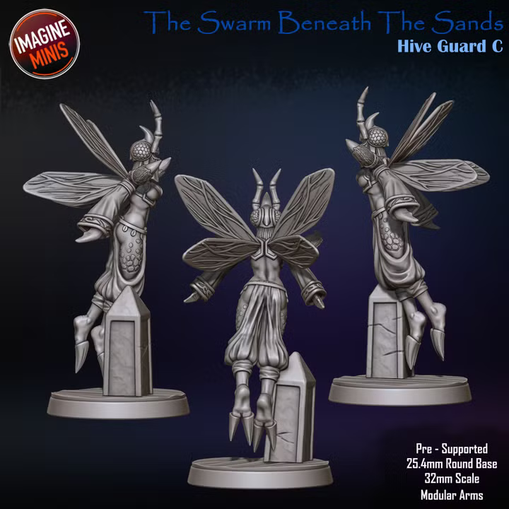 Hive Guards, 5 Poses - Swarm Beneath Sands - Unpainted Miniature
