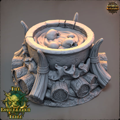 Skullcandy Soup Kettle, Goblin Camp - The Bonebranch Tribe - Unpainted Miniature