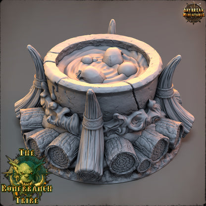 Skullcandy Soup Kettle, Goblin Camp - The Bonebranch Tribe - Unpainted Miniature