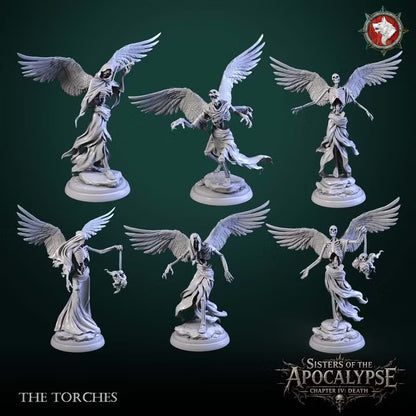 The Torches, Winged Skeletons | Sisters of Apocalypse, Death | Unpainted Miniature