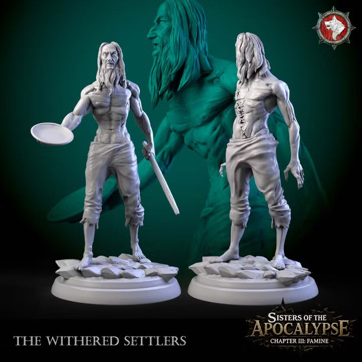 Withered Settlers | Sisters of the Apocalypse: Famine | Unpainted Miniatures