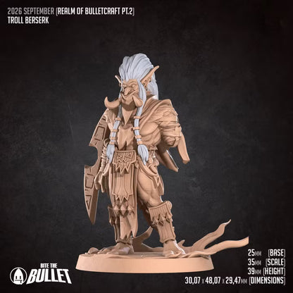 Troll Berserker, 2 Poses - Unpainted Miniature