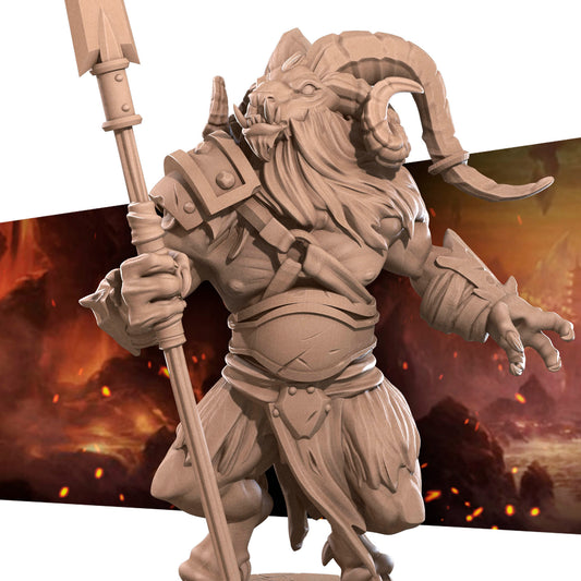 Goatman Boss - 32mm, 35mm Scale - Unpainted Miniature