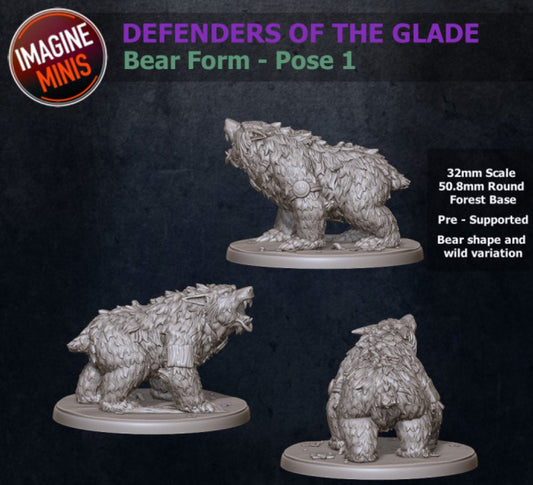 Bear - 32mm Scale, Large Creature - Unpainted Miniature