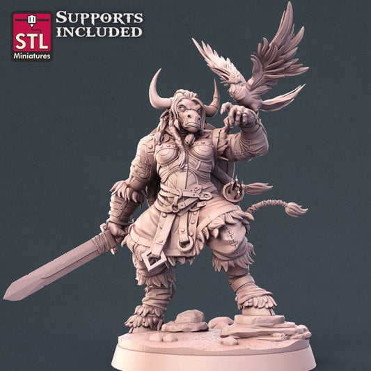 Minotaur Druid, Ranger - Unpainted Miniature