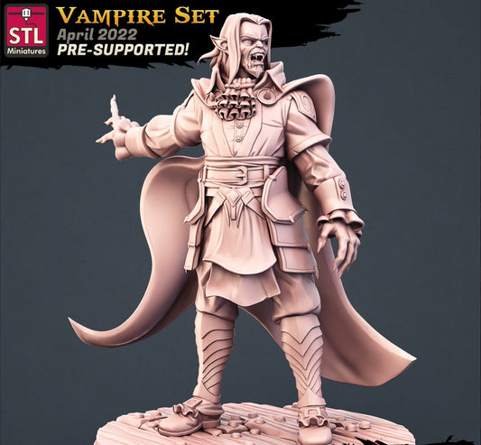 Male Vampire Lord - 32mm Scale - Unpainted Miniature