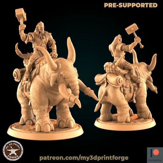 Elekk with Draenei Rider - Unpainted Miniature