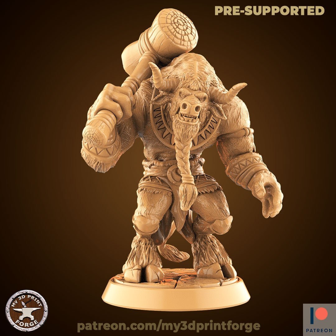 Minotaur with Mace - 32mm Scale - Unpainted Miniature