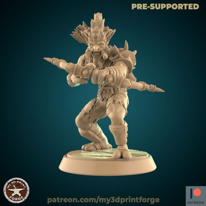 Troll Hunter - 32mm Scale - Unpainted Miniature for DnD, Pathfinder, Tabletop RPGs - My3dPrintForge