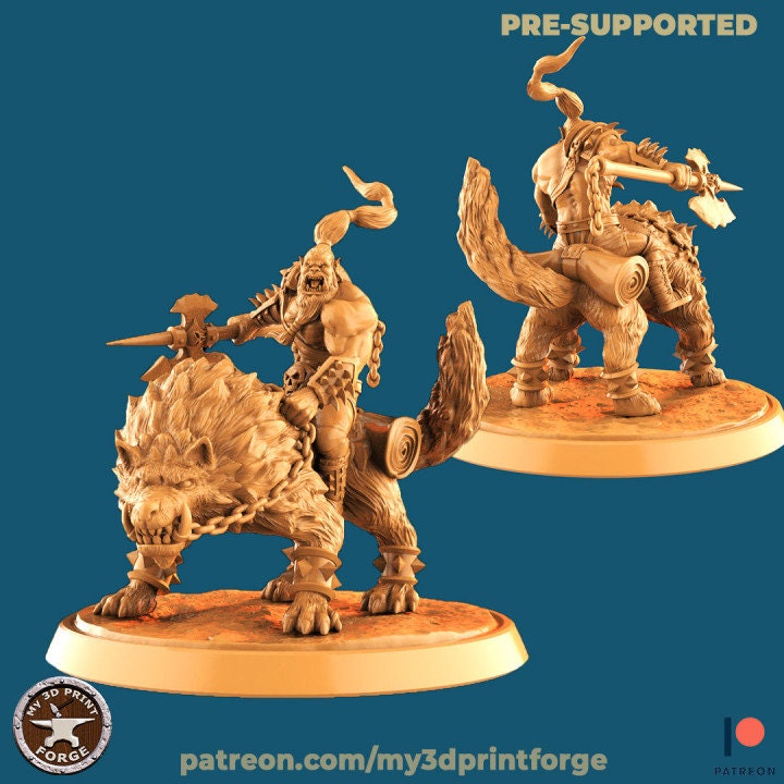 Orc Rider - 32mm Scale - Unpainted Miniature