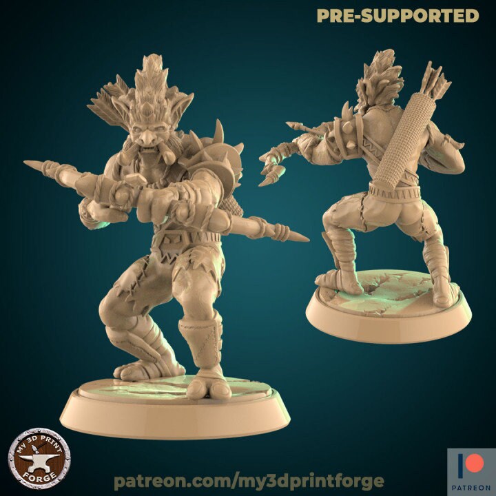 Troll Hunter - 32mm Scale - Unpainted Miniature for DnD, Pathfinder, Tabletop RPGs - My3dPrintForge