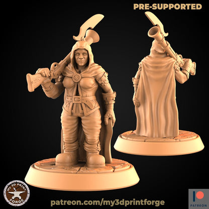 Female Dwarf Hunter - Unpainted Miniature