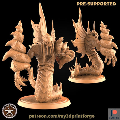 Corrupted Naga - Unpainted Miniature