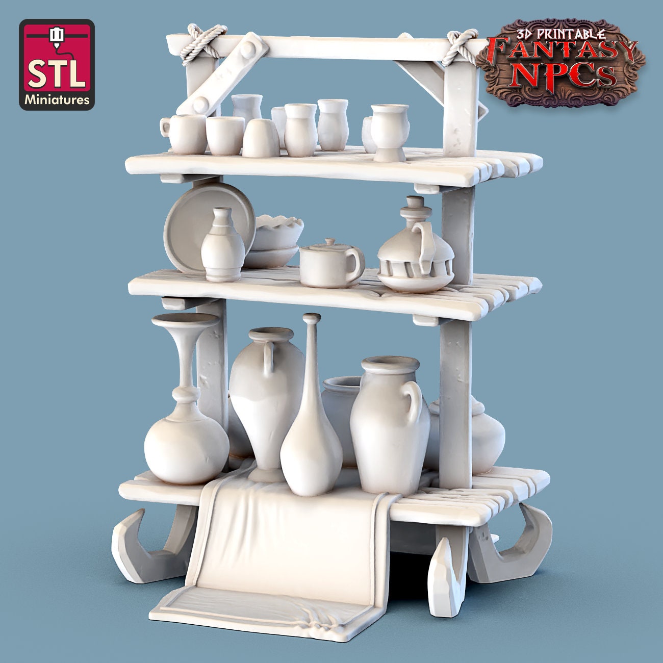 Potter Set - 32mm Scale - Unpainted Miniature