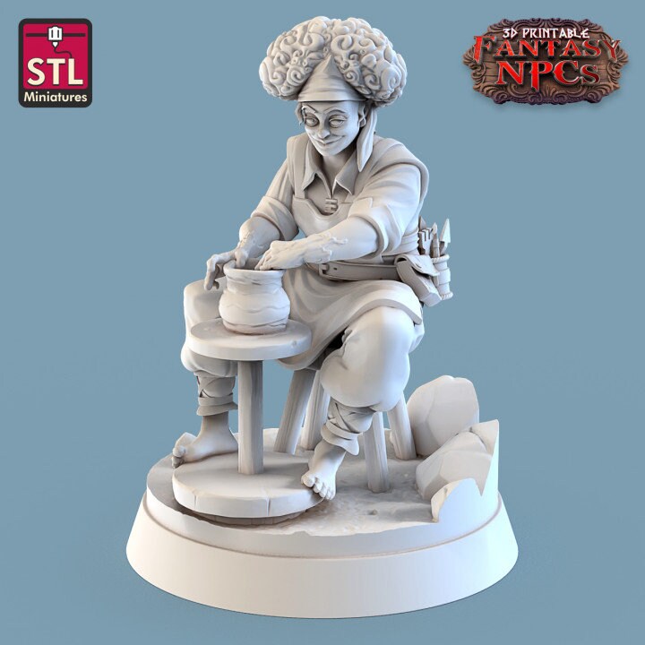 Potter Set - 32mm Scale - Unpainted Miniature