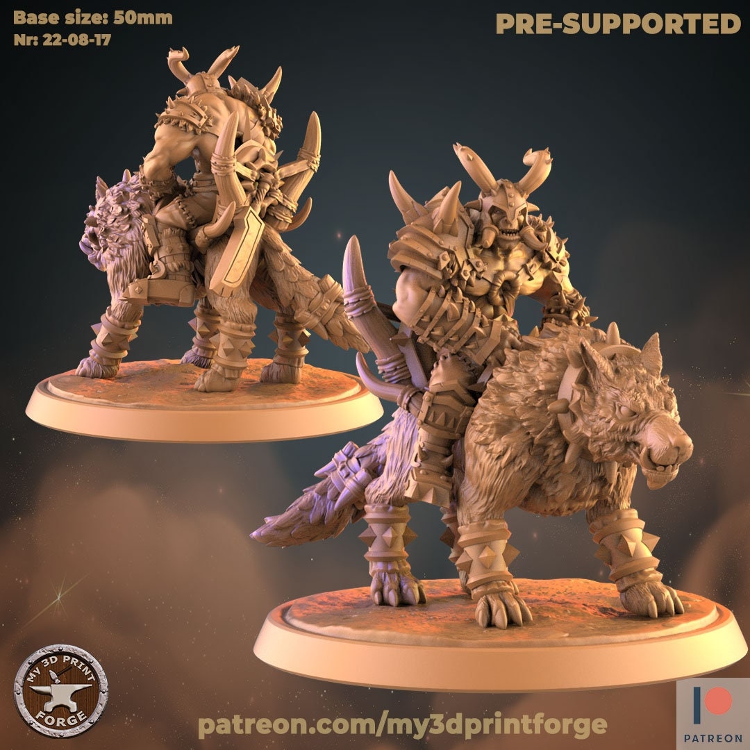 Orc Wolf Rider - Unpainted Miniature