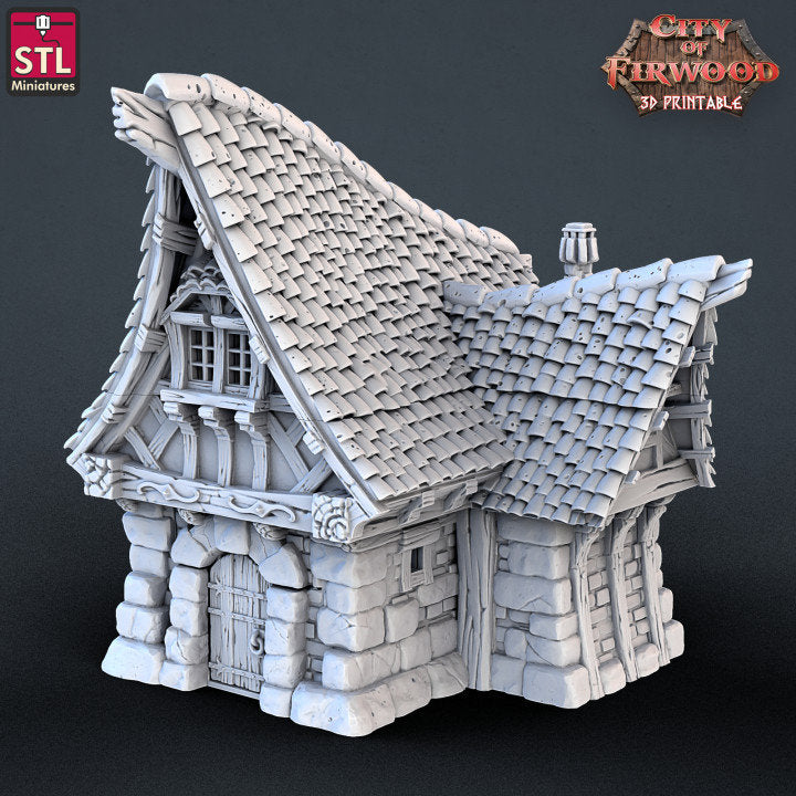 Small House - Tabletop Terrain - Unpainted Miniature