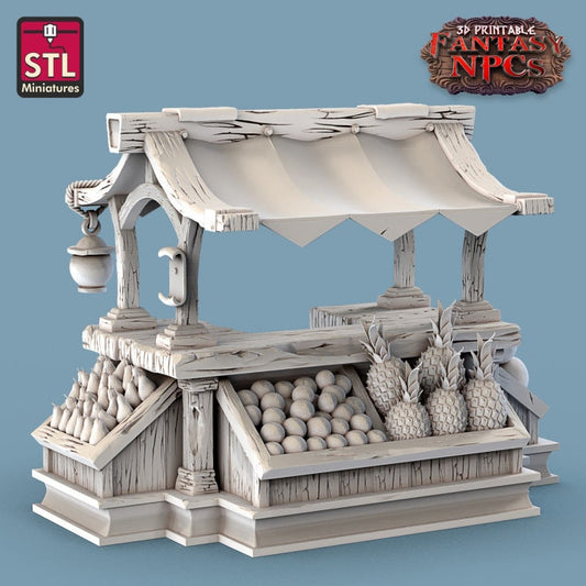 Fruit Stand - Unpainted Miniature
