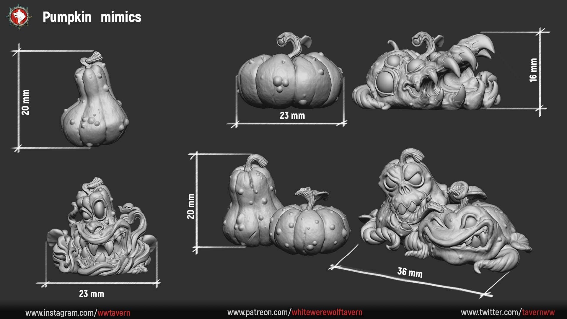 Pumpkin Mimics - Unpainted Miniature