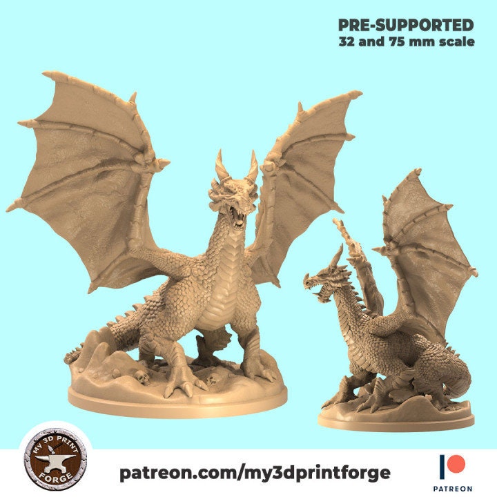 Dragon, Large or Huge Size - Unpainted Miniature