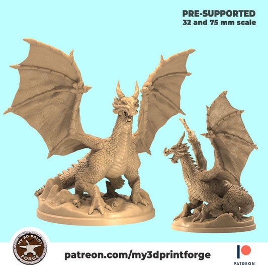 Dragon, Large or Huge Size - Unpainted Miniature